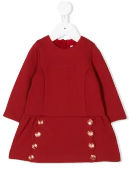 button embellished dress