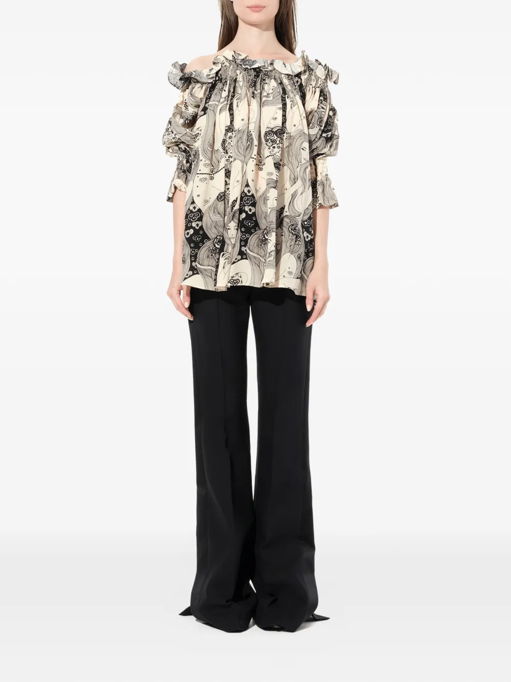  Alexander Mcqueen 'eve' Seidenbluse   Weiß 