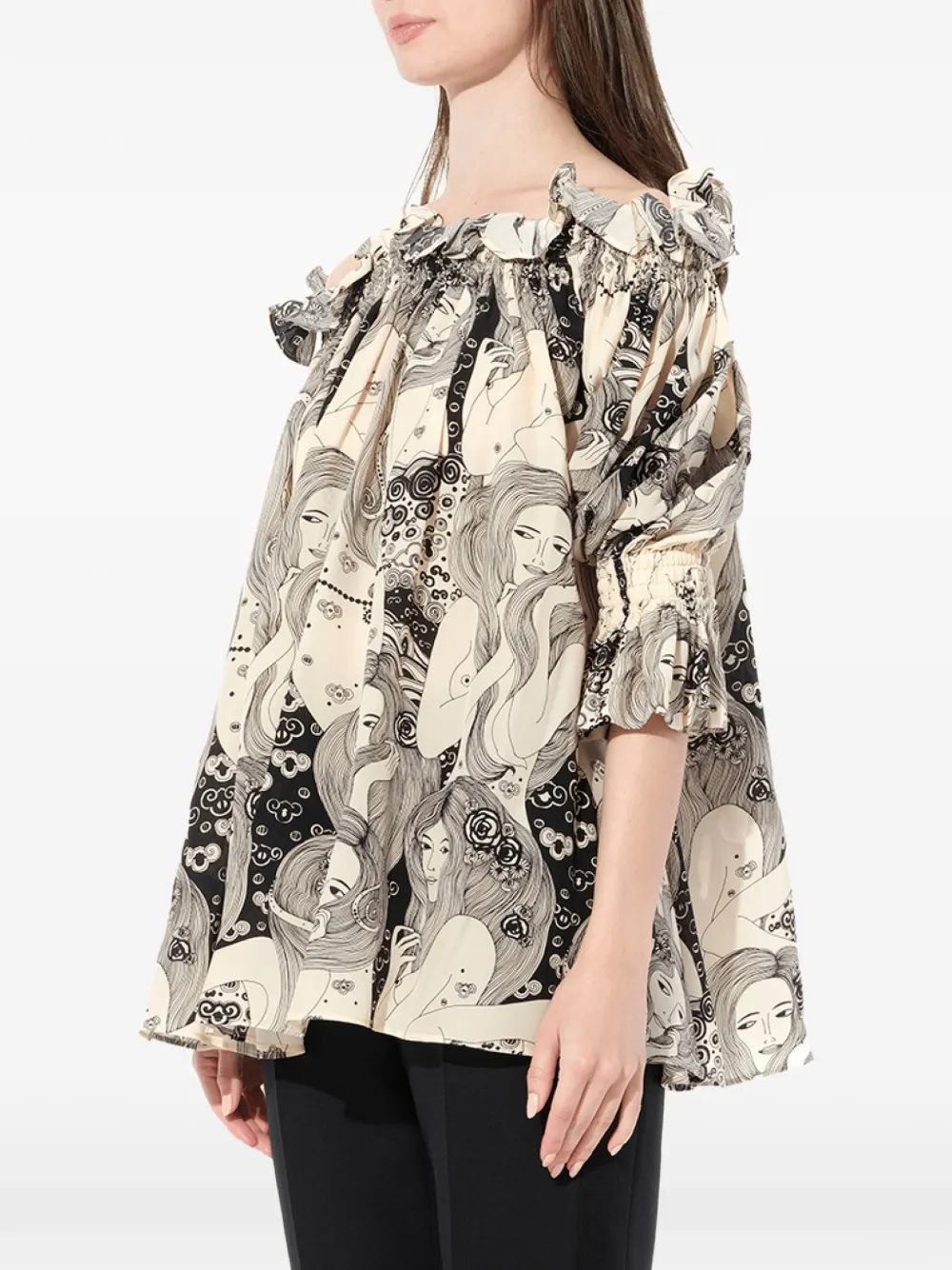  Alexander Mcqueen 'eve' Seidenbluse   Weiß 