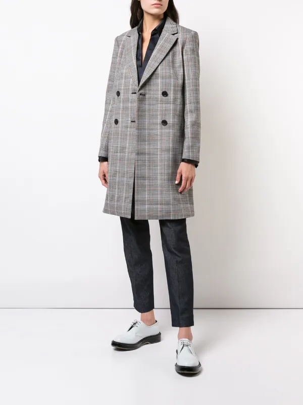 theory plaid peacoat