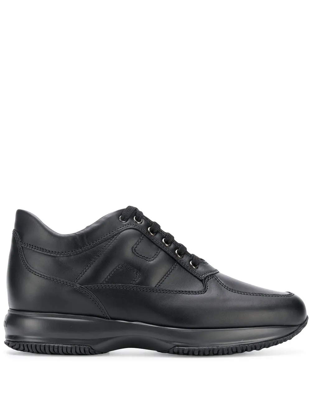 black leather high top sneakers