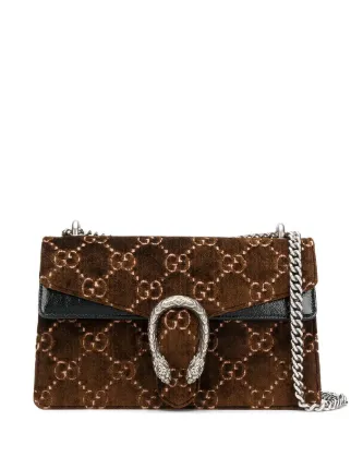 gucci velvet bag brown