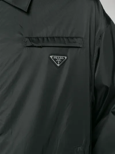 Prada logo plaque coach jacket black 
