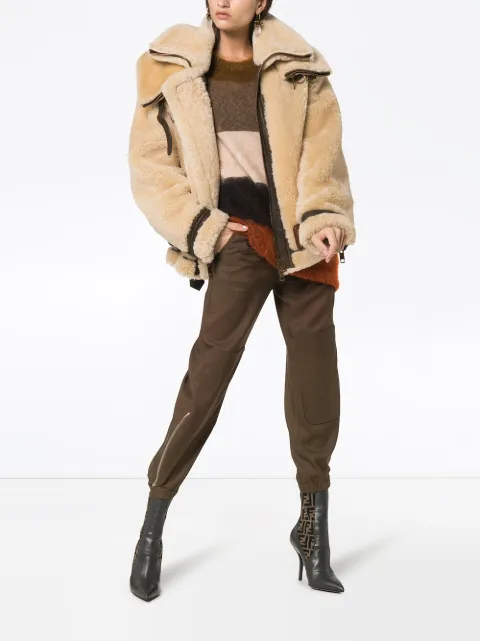 Burberry Oversized Shearling Aviator Jacket