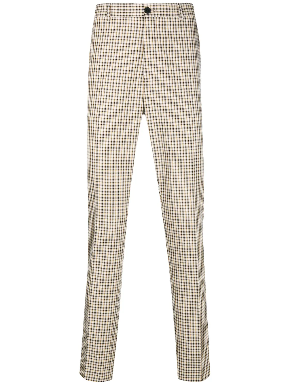 checkered print tailored trousers