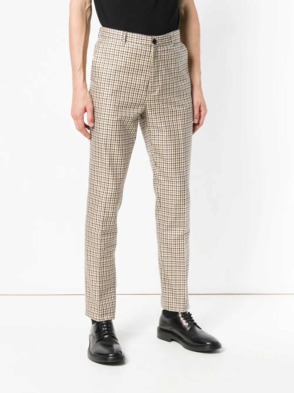 Kenzo geruite print getailleerde broek Beige