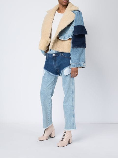 Natasha Zinko Denim Shearling Jacket - Farfetch