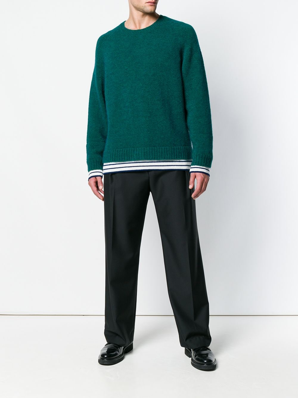 Shop Haider Ackermann Layer Detail Sweater In Green