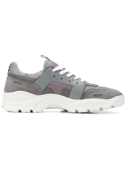 Click to view more detailed imagery on our partner's website Ami Alexandre Mattiussi Running Lucky 9 Suede And Mesh Trainers In Grey