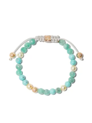 Shamballa Jewels 18kt Yellow Gold Diamond Emerald Beaded Non Shamballa Jewels 18kt Yellow Gold Diamond Emerald Beaded Non Braided Bracelet