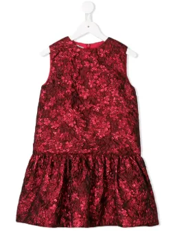 flower metallic jacquard dress