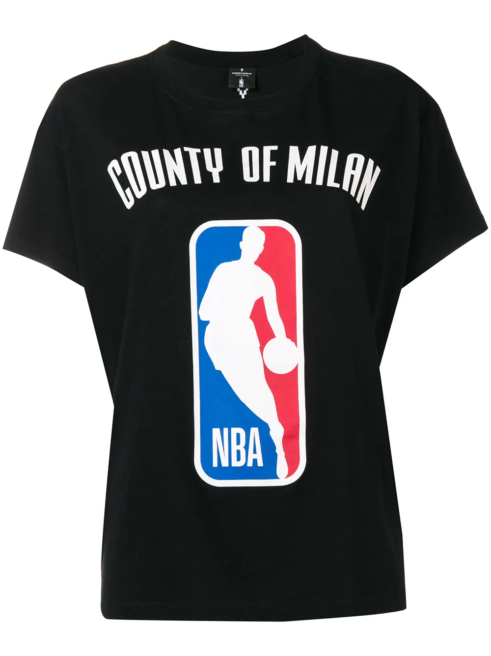 COUNTY OF MILAN 'NBA' T-Shirt mit Logo - Schwarz