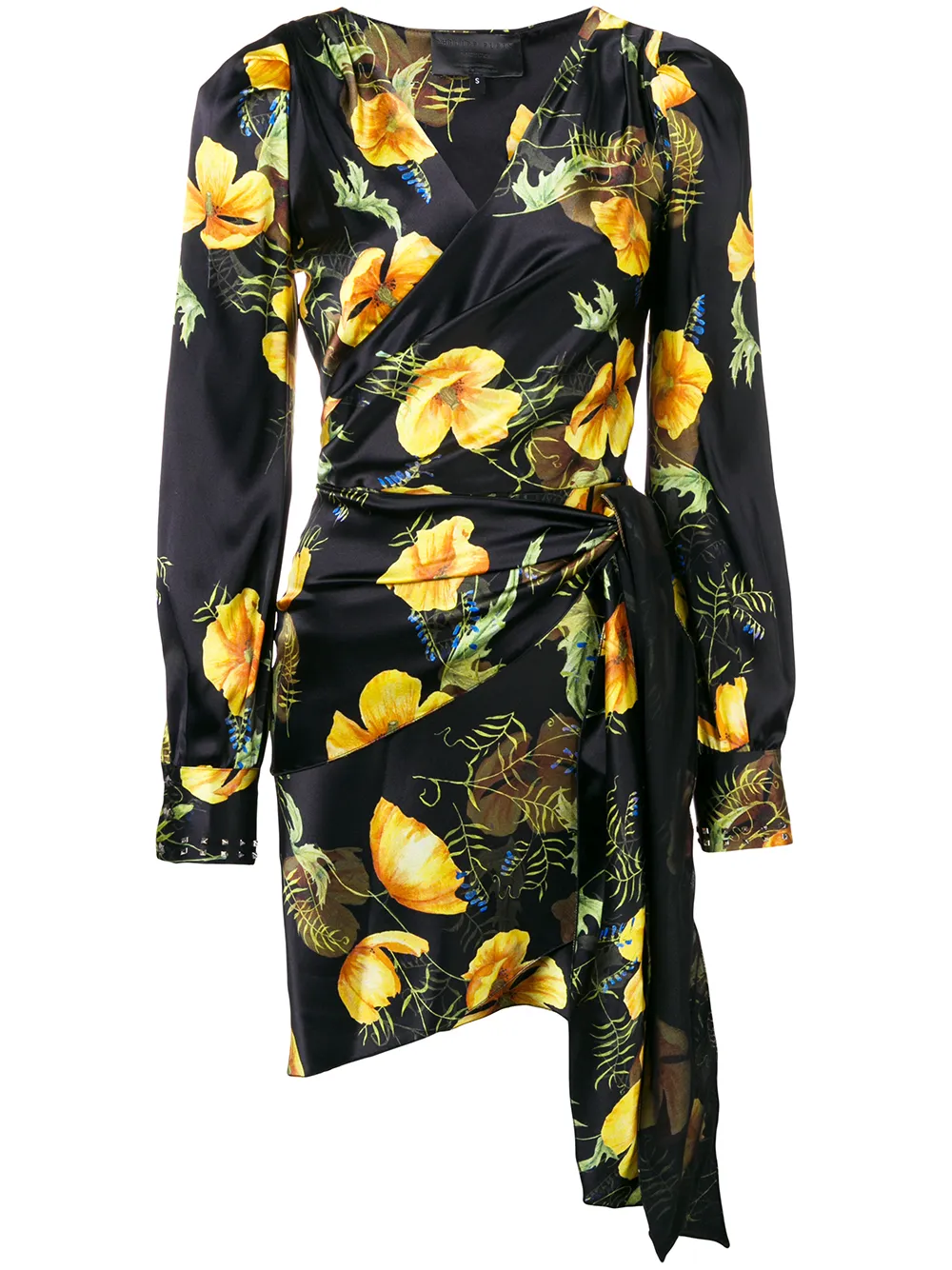 Philipp Plein floral printed wrap dress – Black