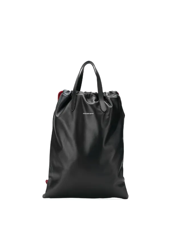 Alexander Mcqueen Logo Drawstring Backpack Aw19 Farfetch Alexander Mcqueen Logo Drawstring