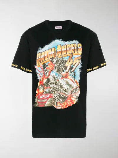 Palm Angels racing stamp T-shirt black 