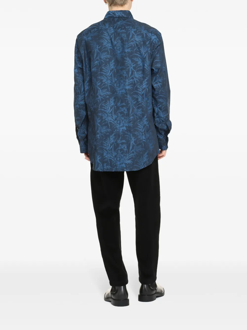 ETRO geted patroonoverhemd Blauw