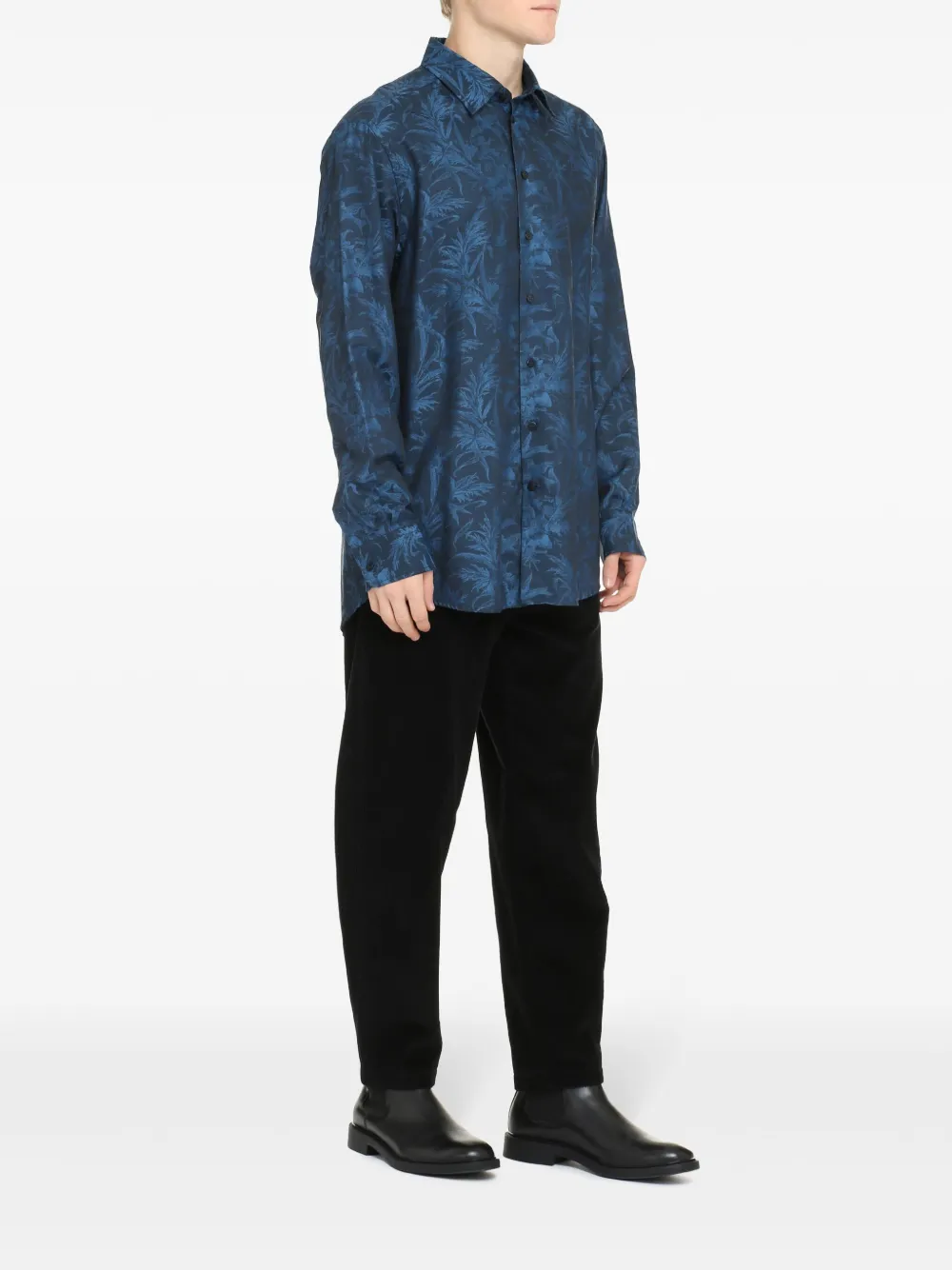 ETRO geted patroonoverhemd - Blauw