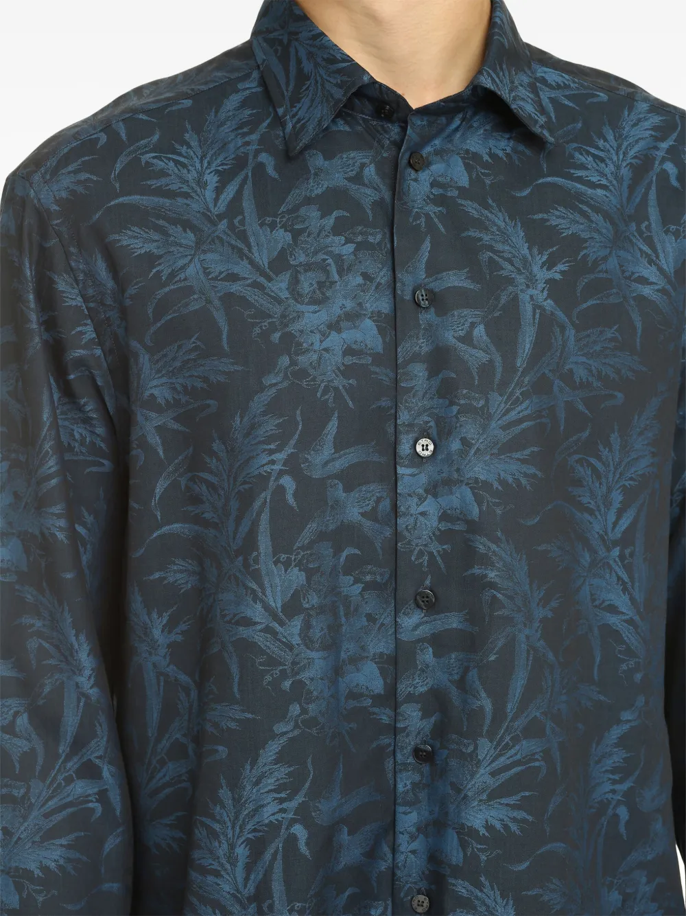 ETRO geted patroonoverhemd Blauw