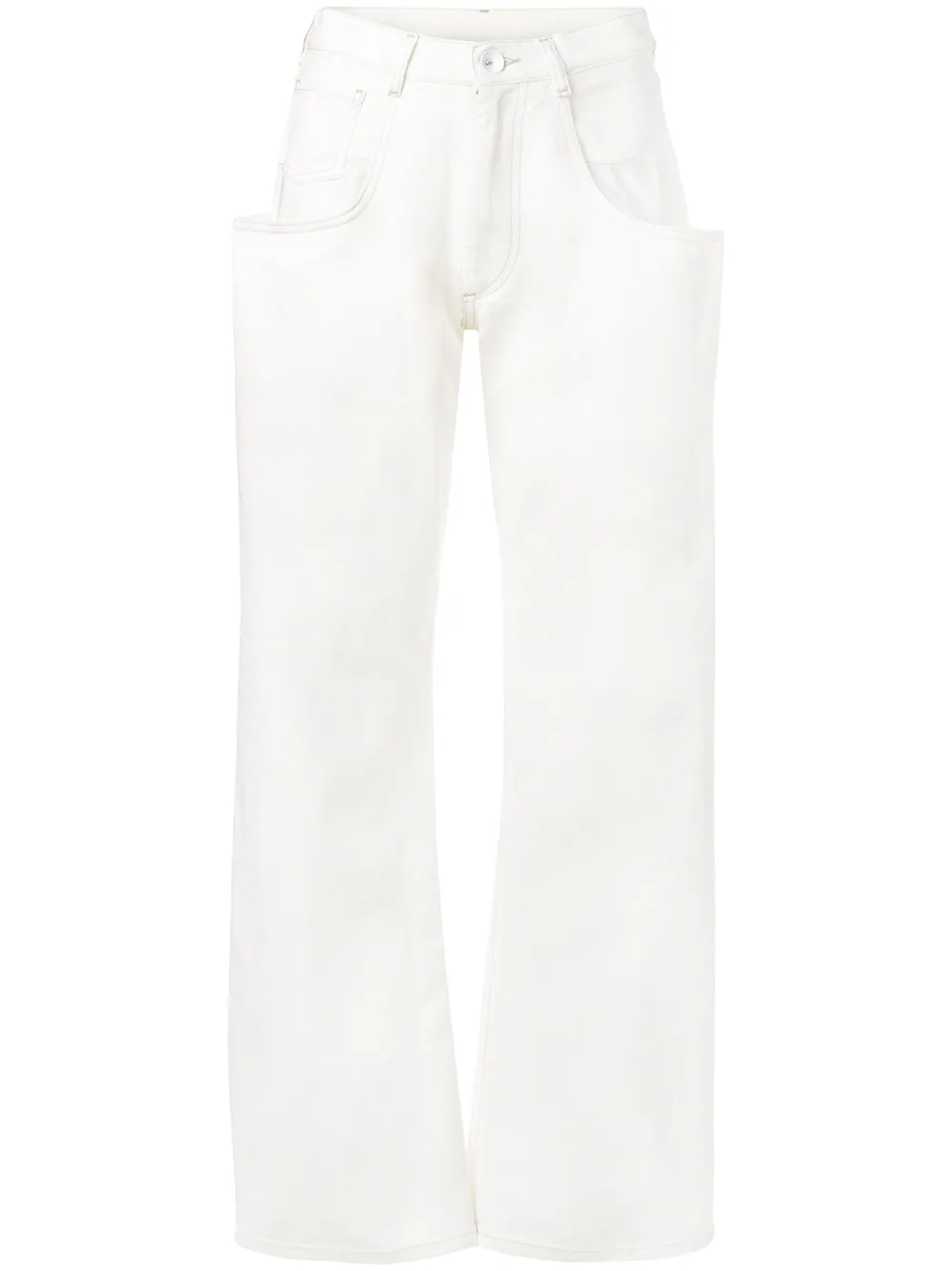 loose fit white jeans
