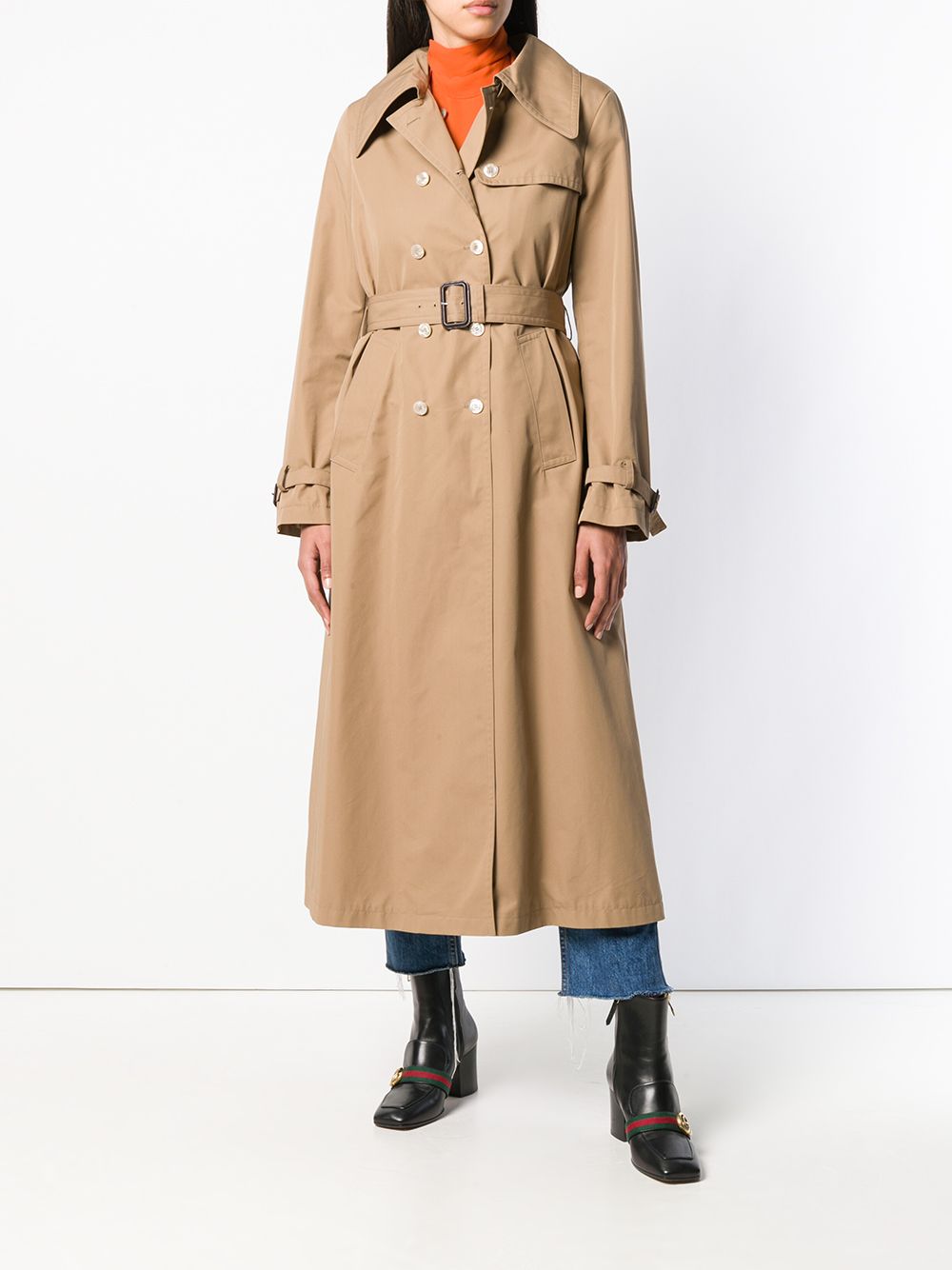 фото Gucci двубортное пальто с поясом