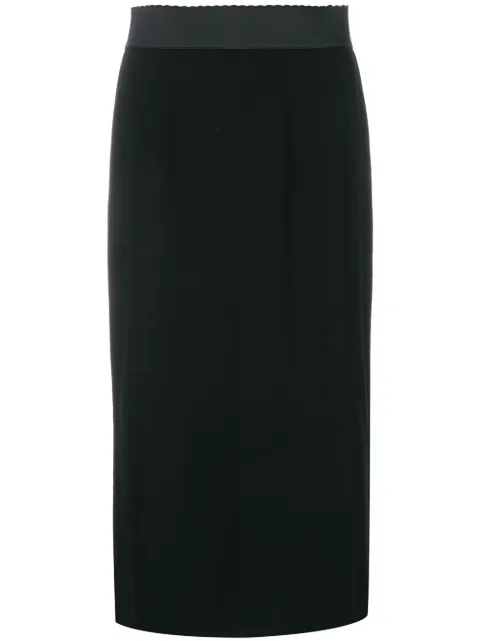 Dolce & Gabbana falda midi con bordes festoneados
