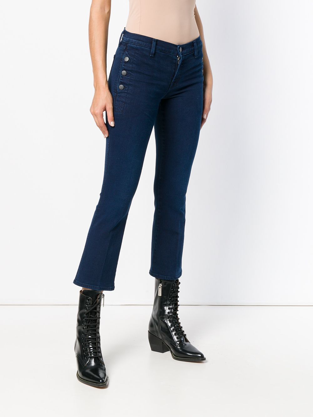 фото J Brand side buttons cropped jeans