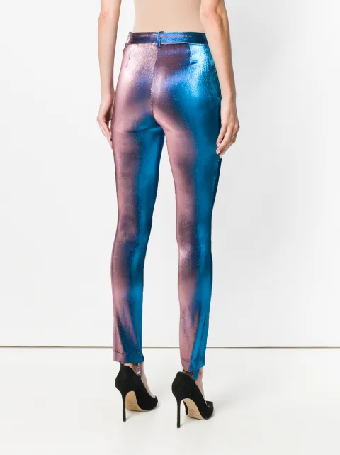 Roberto Cavalli Flat Front Stirrup Trousers In Blue