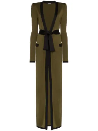 belted maxi cardigan