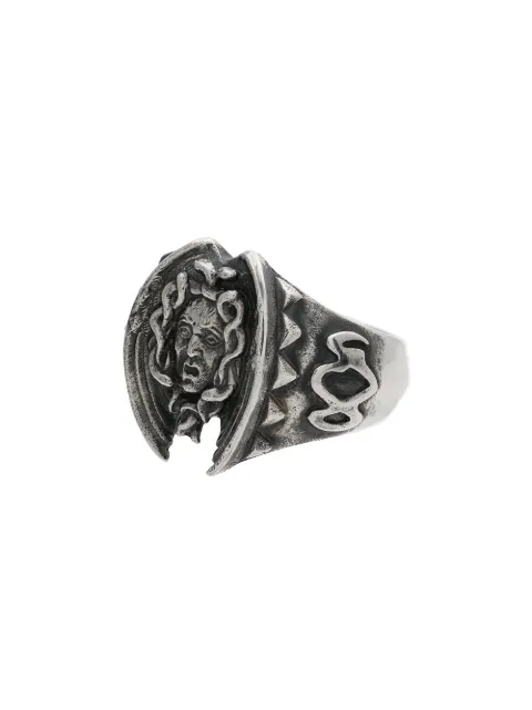 Yohji Yamamoto silver Medusa engraved ring