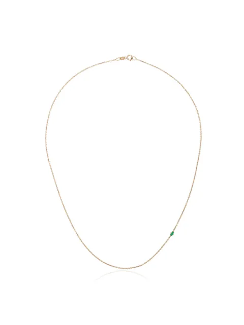 Lizzie Mandler Fine Jewelry 14kt yellow gold floating emerald necklace
