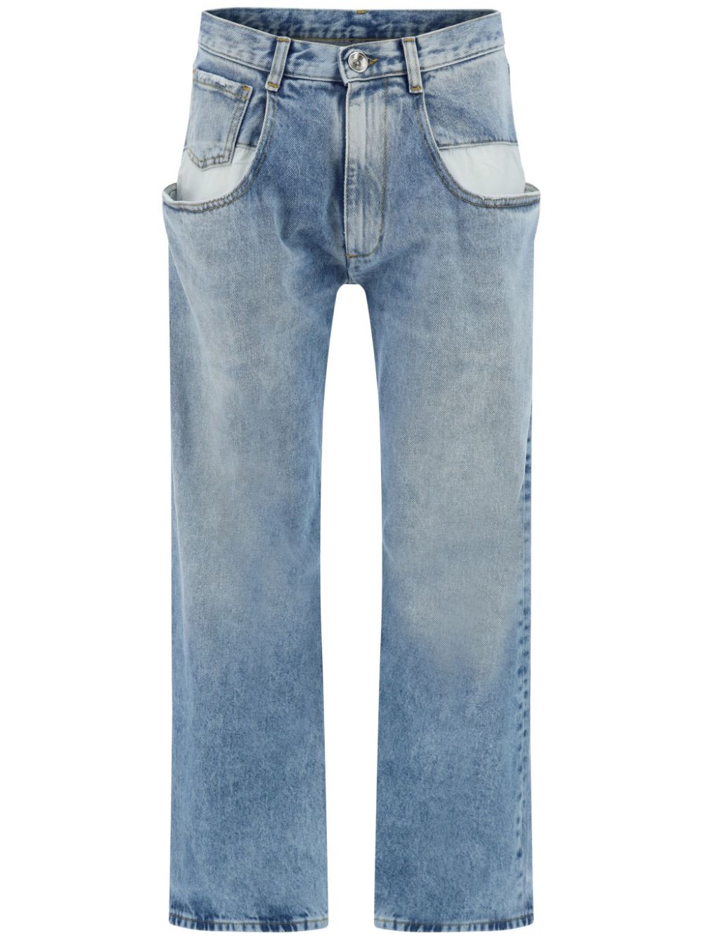 contrast-pocket straight-leg jeans