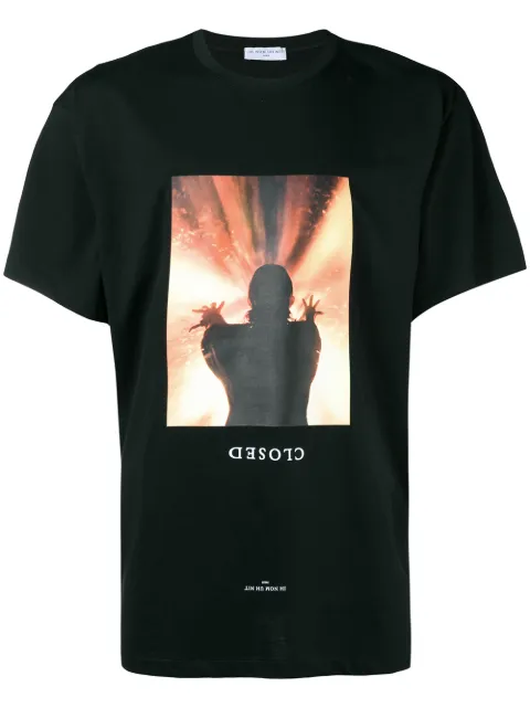 Click to view more detailed imagery on our partner's website Ih Nom Uh Nit Closed Print Cotton Jersey T-shirt In Black
