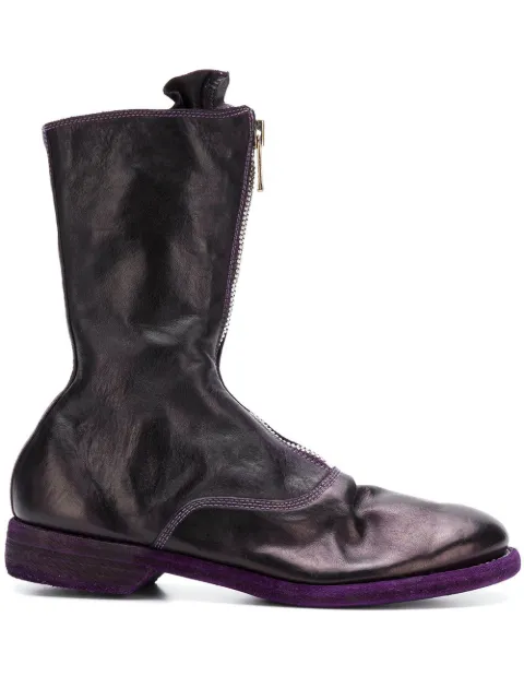 guidi front zip loafers