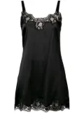 Dolce & Gabbana lace-detail satin slip dress - Black