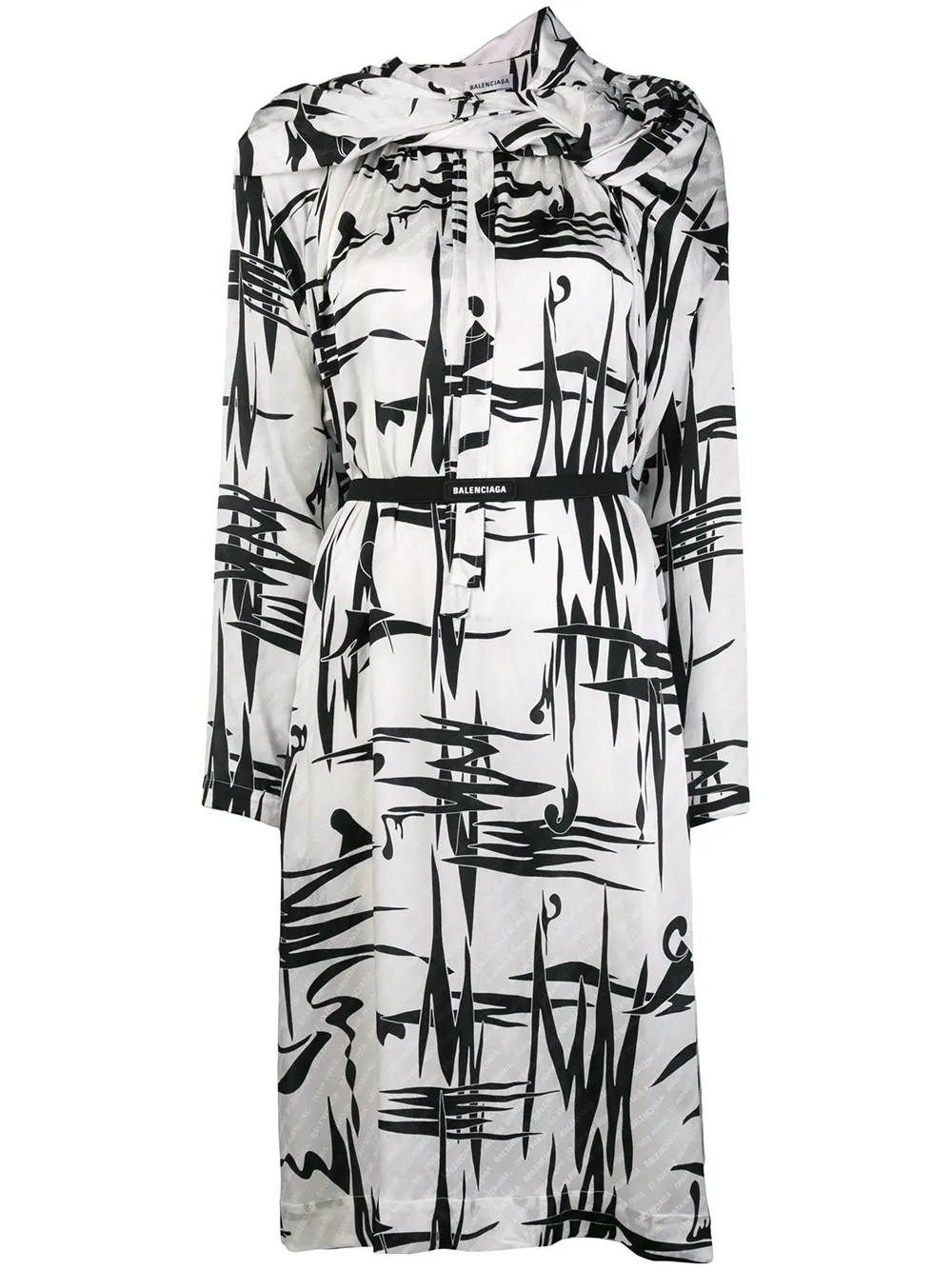 Balenciaga graphic print asymmetric dress - ホワイト Balenciaga graphic print asymmetric dress - ホワイト