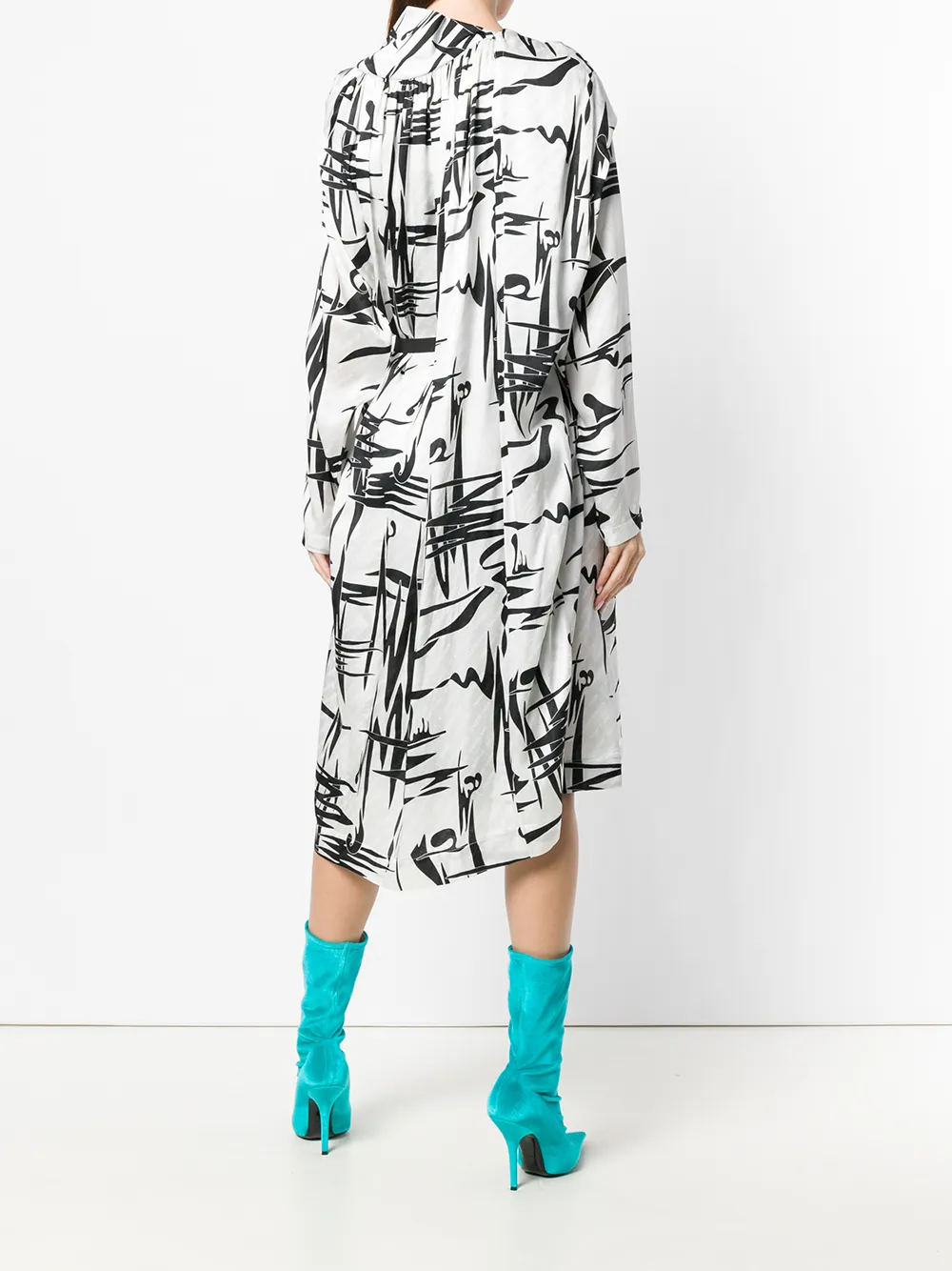 Balenciaga asymmetrische rok met grafische print Wit