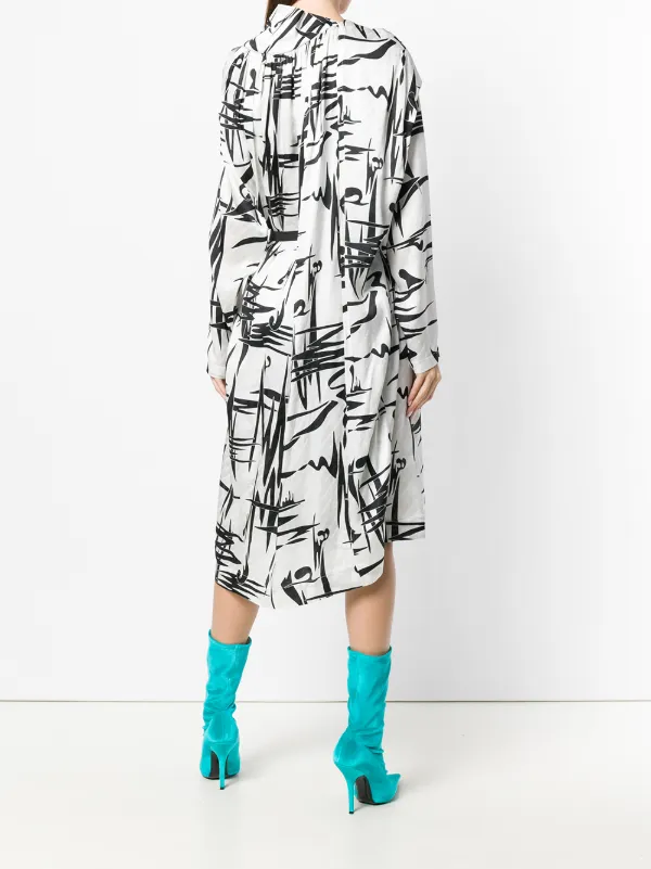 balenciaga silk dress Draped wrap-effect silk crepe de chine mini dress - black