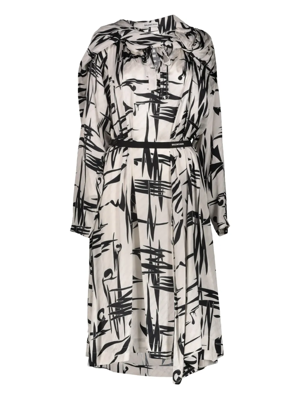 Balenciaga Abito con stampa grafica - Bianco