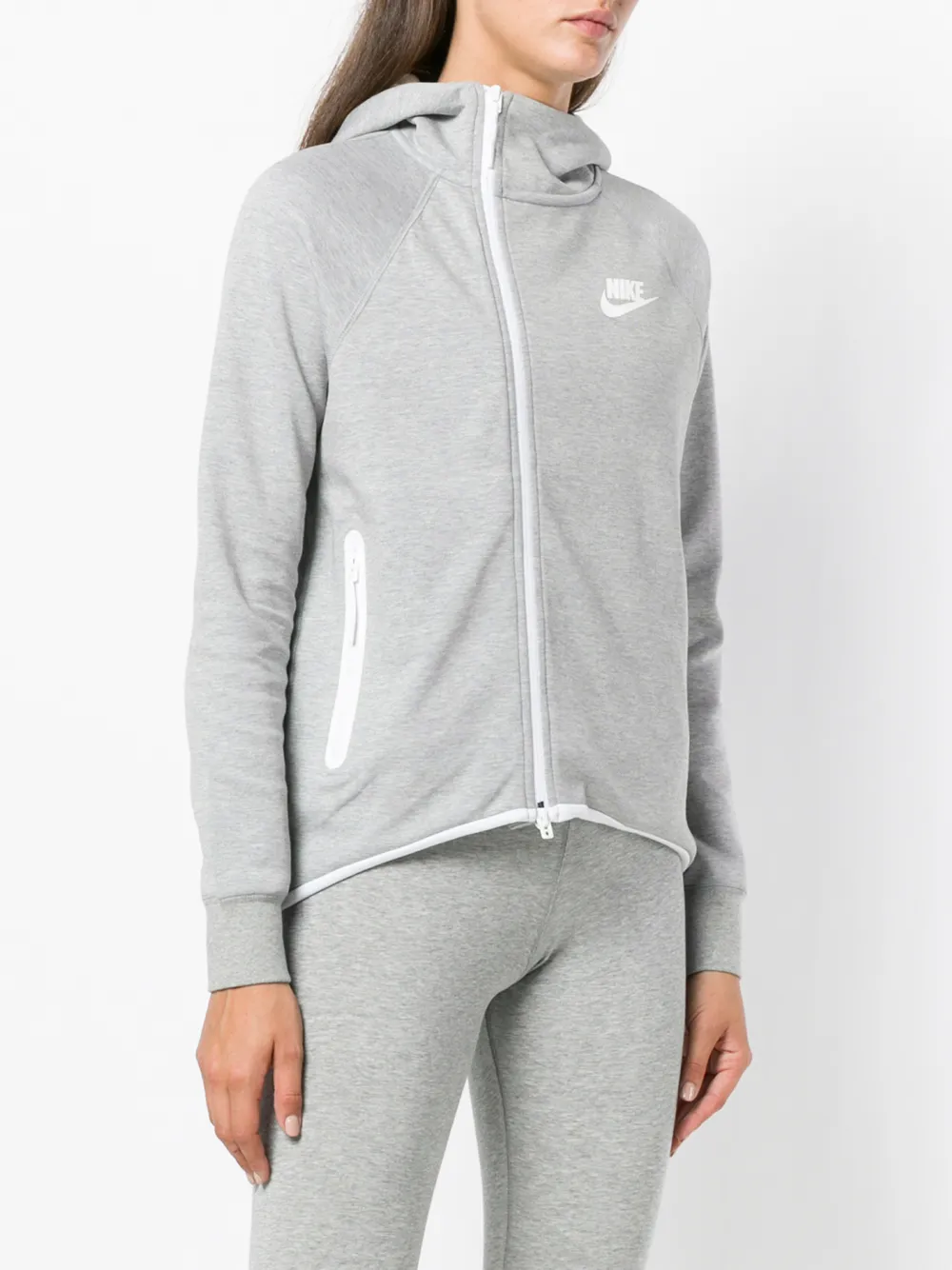  Nike Hoodie Mit Logo Print   Grau 