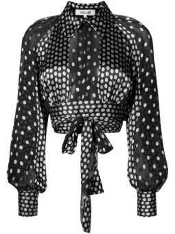 polka dot print blouse