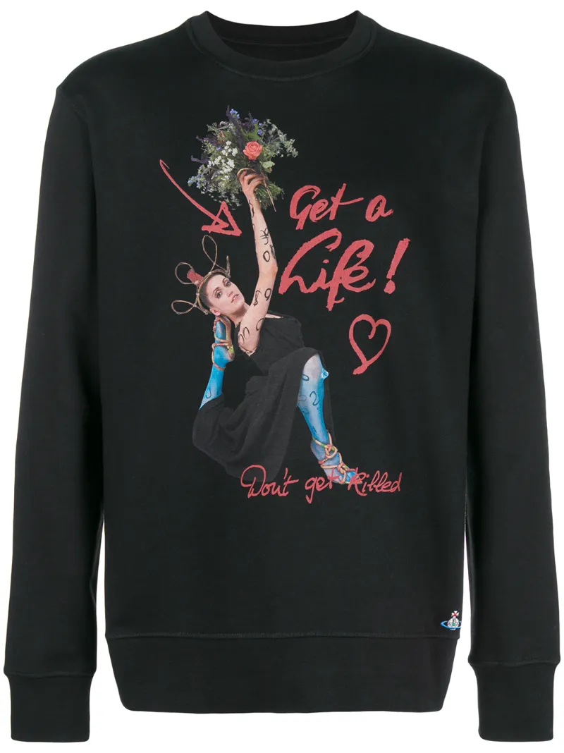 Vivienne Westwood – graphic print sweatshirt – men – Cotton – XL, L – Black