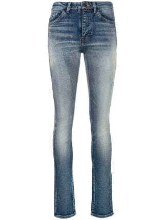 Saint Laurent Stonewashed high-rise Skinny Jeans - Farfetch