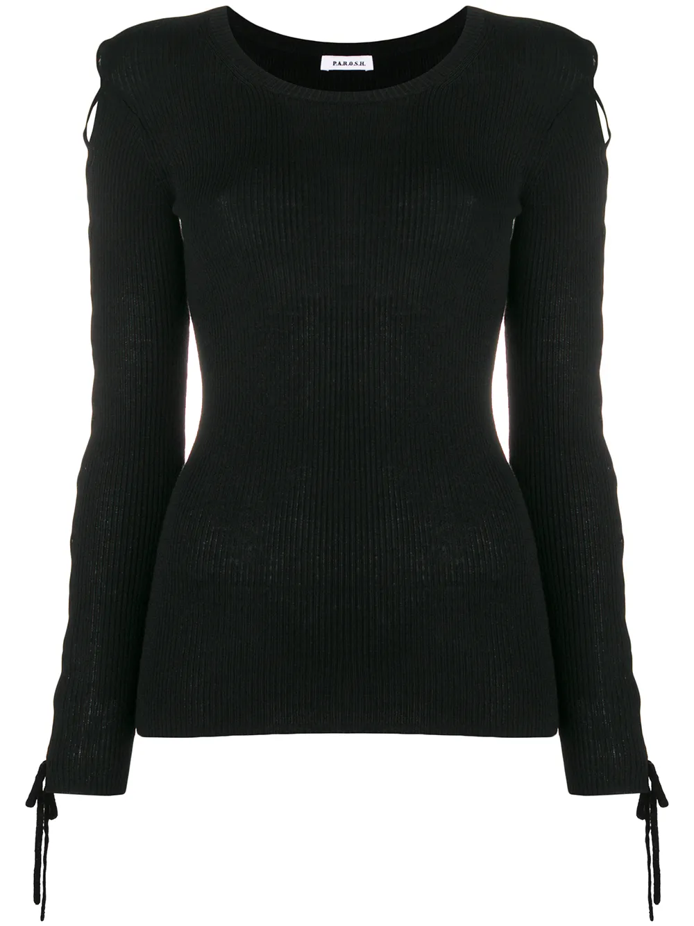P.A.R.O.S.H. laced sleeves knitted top | Black | Image 1