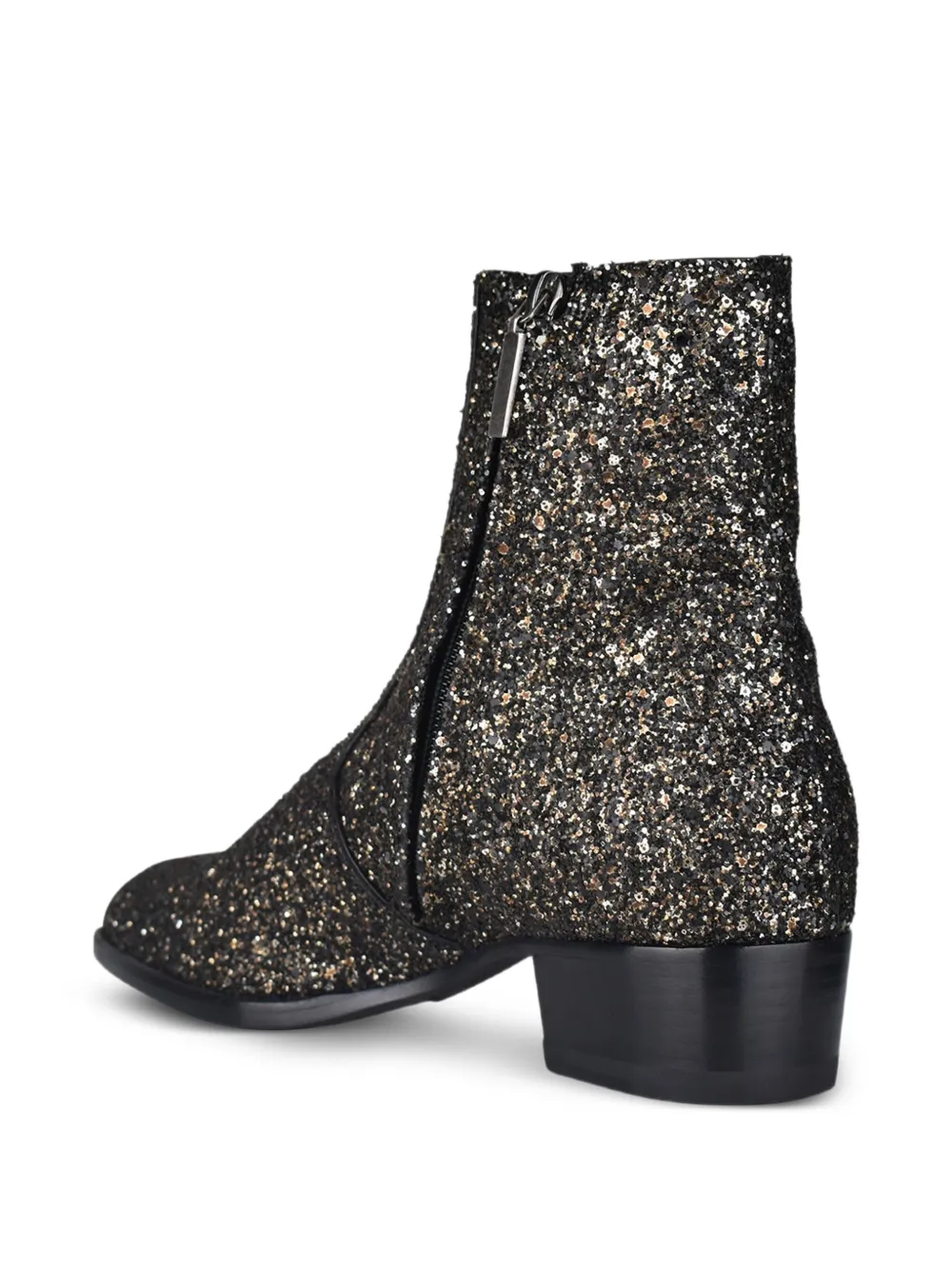 Saint Laurent Wyatt 40 glitter laarzen Zwart