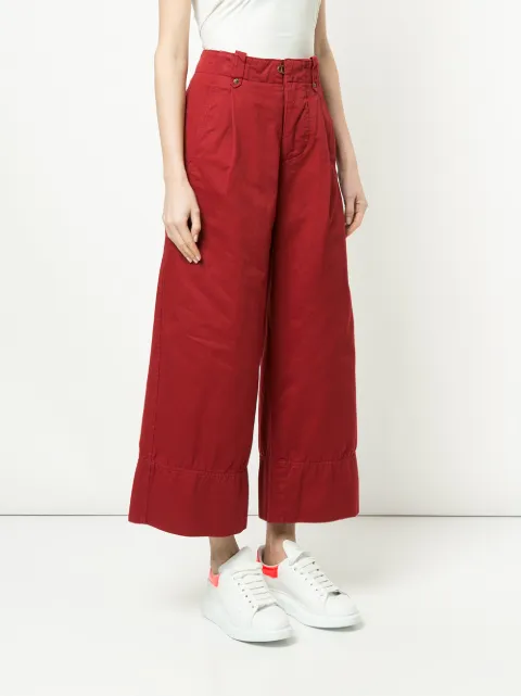 KOLOR KOLOR WIDE LEG CROPPED TROUSERS - RED