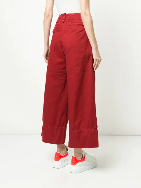 KOLOR KOLOR WIDE LEG CROPPED TROUSERS - RED