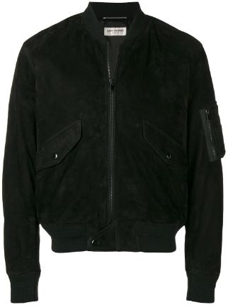 saint laurent suede bomber jacket