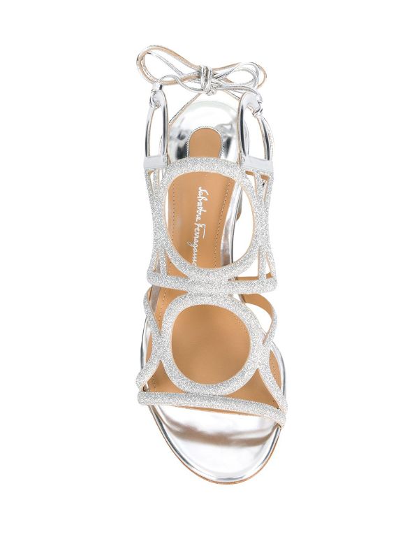 flower heel gancini sandal