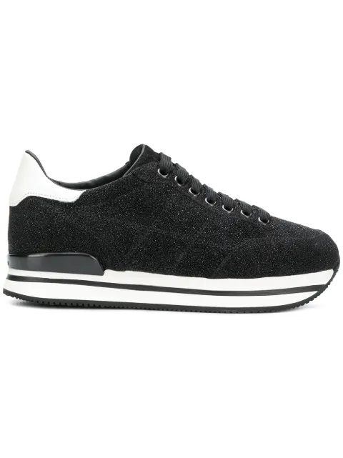 Click to view more detailed imagery on our partner's website Hogan Black Glitter Sneakers