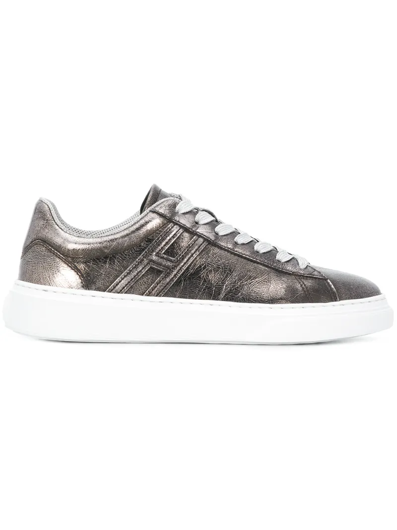 Click to view more detailed imagery on our partner's website Hogan Women's Shoes Leather Trainers Sneakers H365 In Metallic